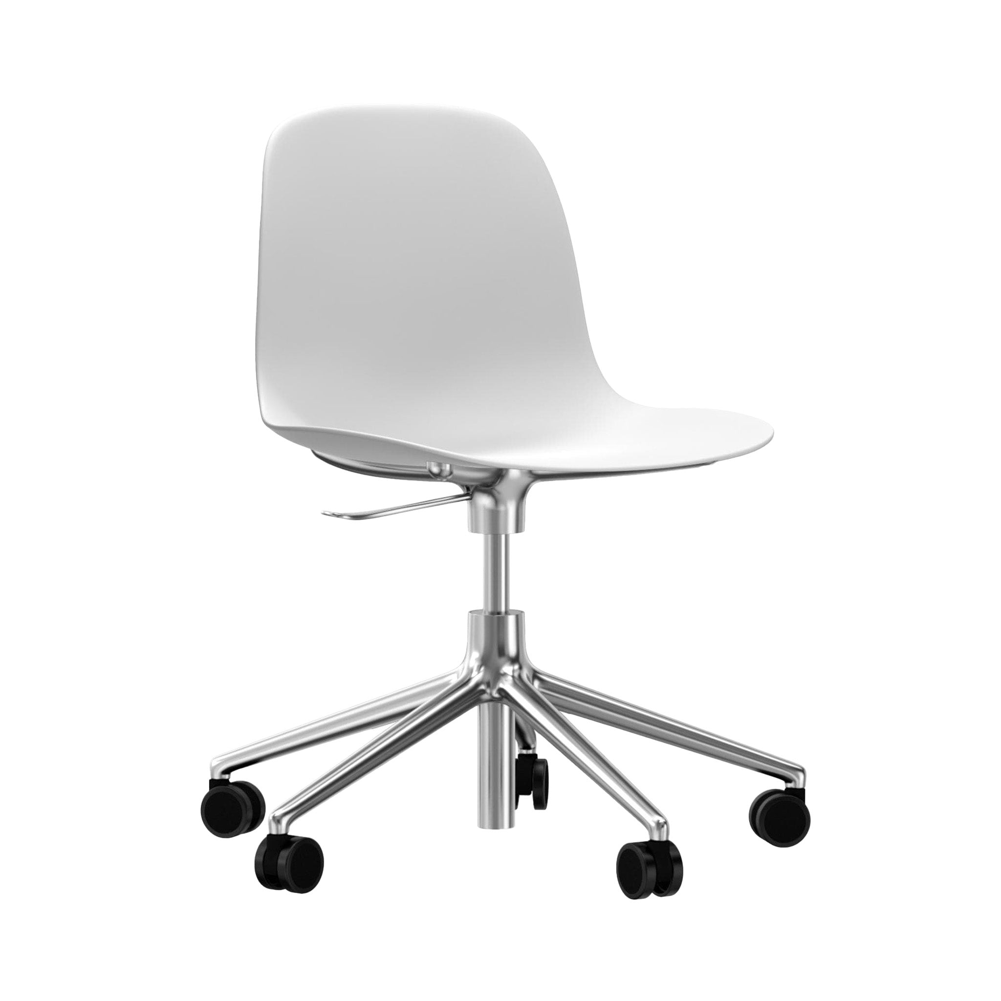 Form Chair: Swivel 5W Gaslift + Aluminum + White