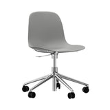 Form Chair: Swivel 5W Gaslift + Aluminum + Grey