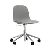 Form Chair: Swivel 5W Gaslift + Aluminum + Grey