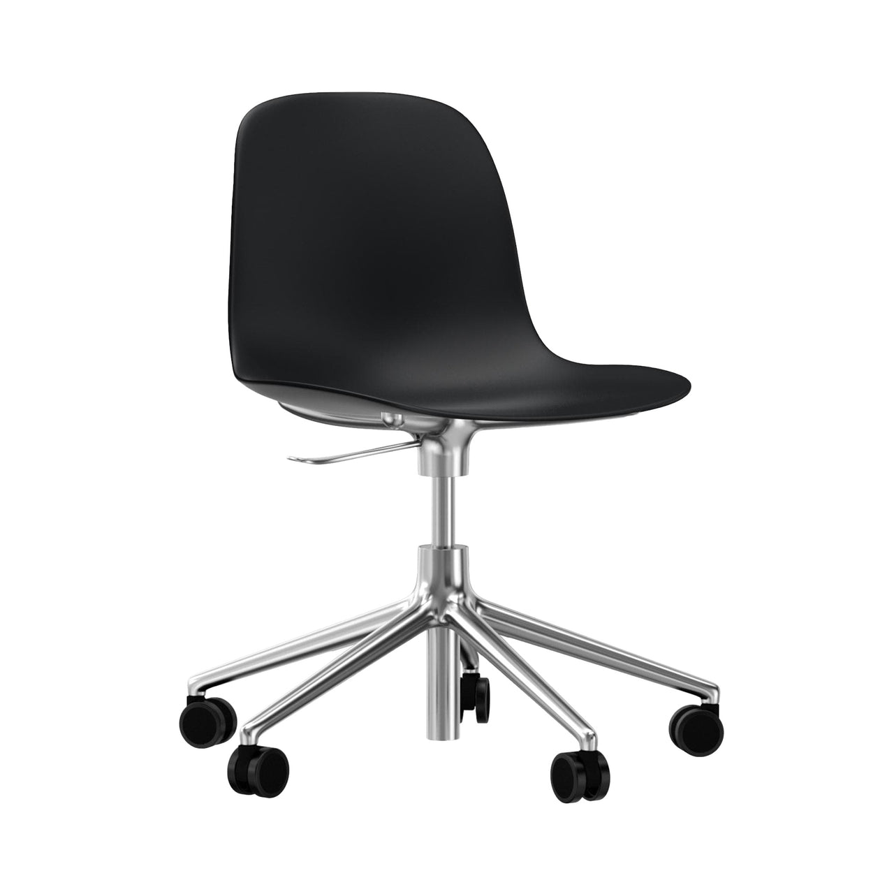 Form Chair: Swivel 5W Gaslift + Aluminum + Black