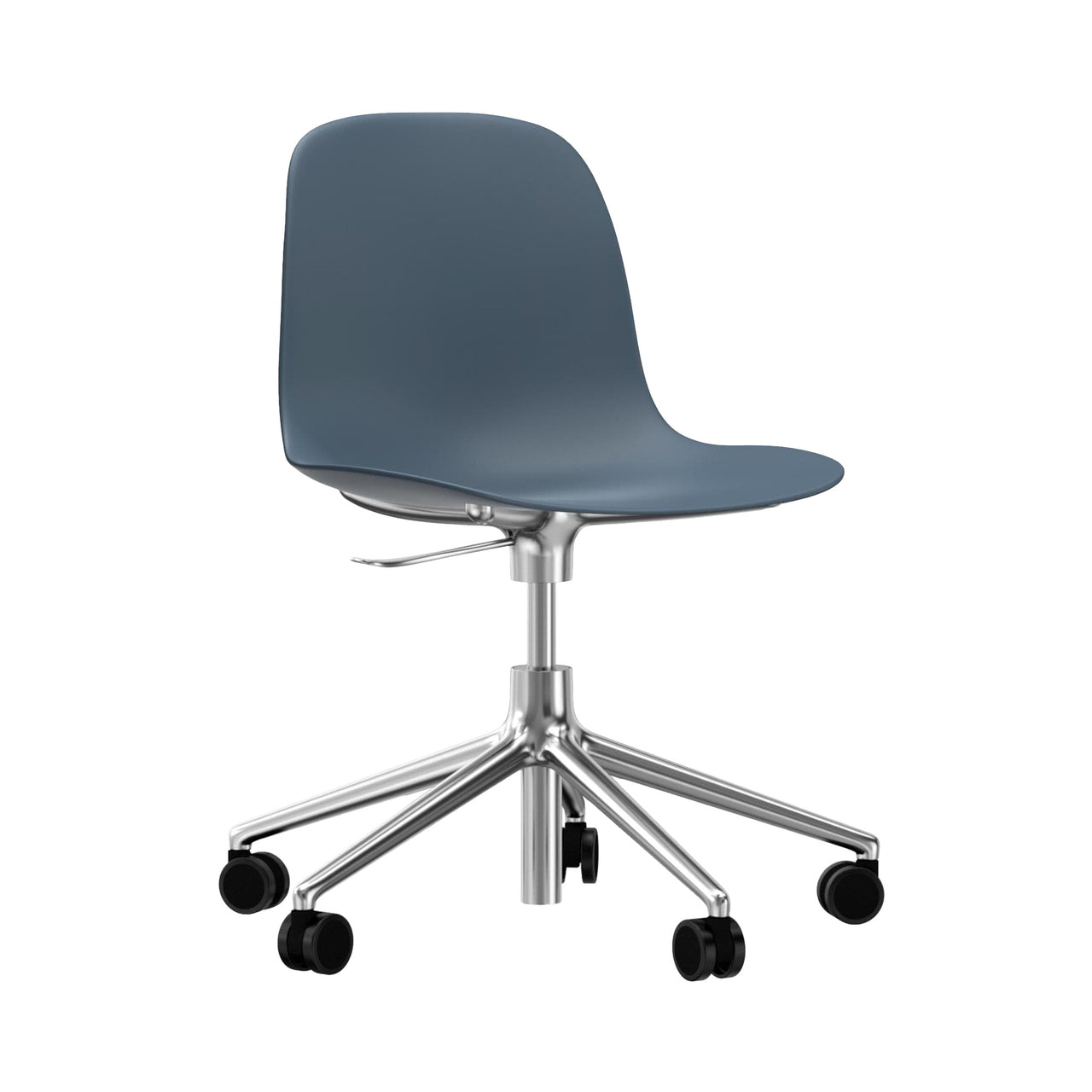 Form Chair: Swivel 5W Gaslift + Aluminum + Blue