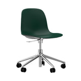 Form Chair: Swivel 5W Gaslift + Aluminum + Green