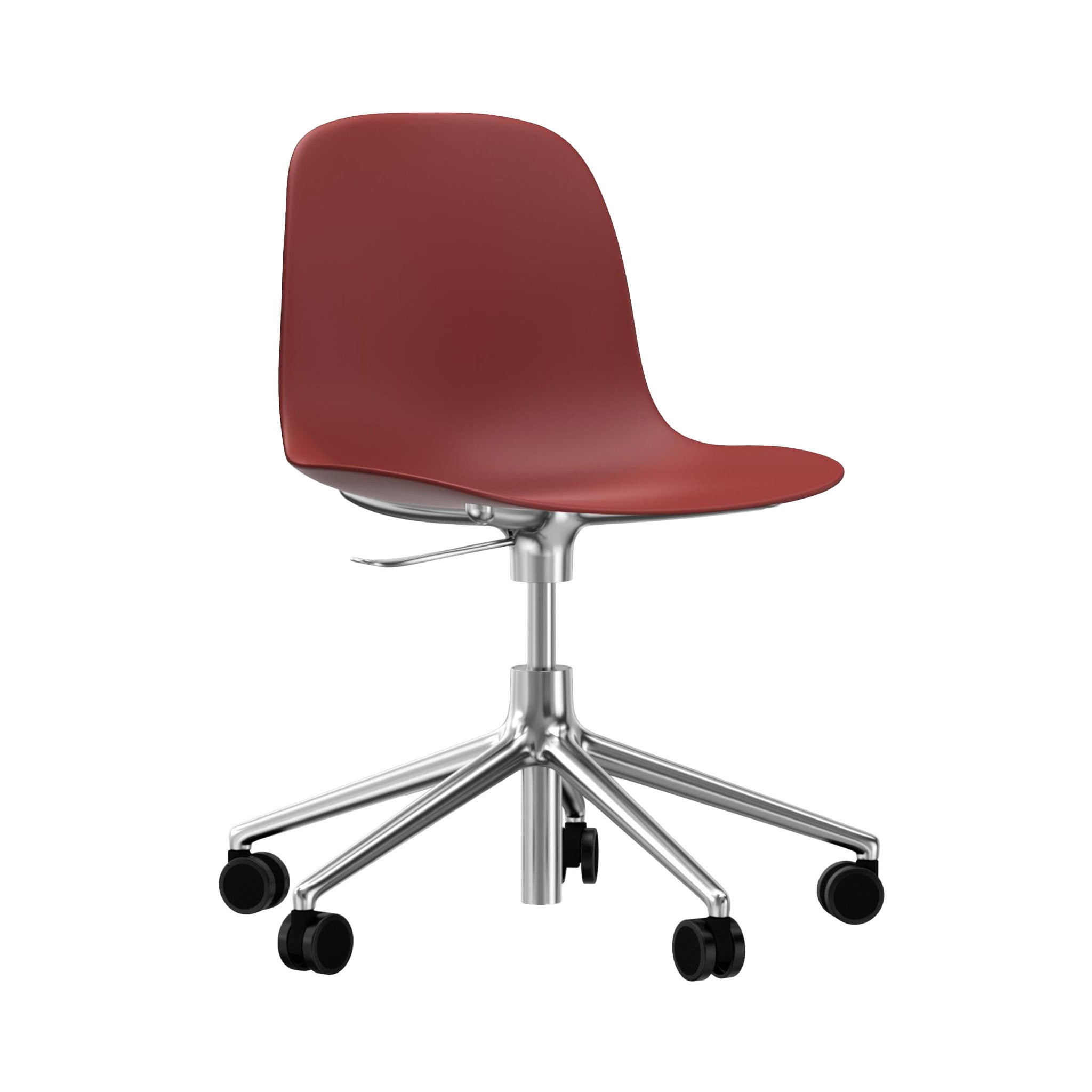 Form Chair: Swivel 5W Gaslift + Aluminum + Red