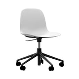 Form Chair: Swivel 5W Gaslift + Black Aluminum + White