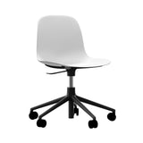 Form Chair: Swivel 5W Gaslift + Black Aluminum + White