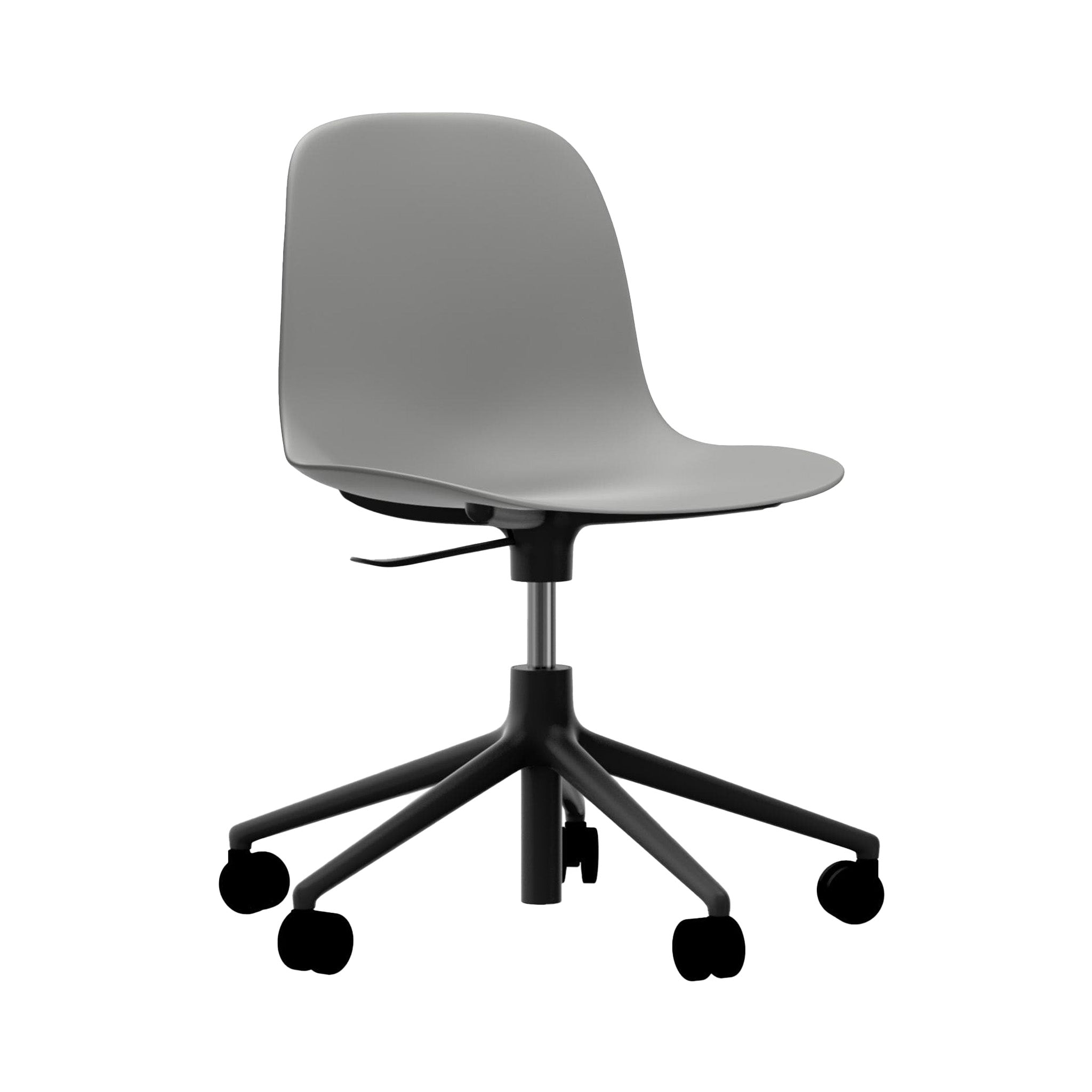 Form Chair: Swivel 5W Gaslift + Black Aluminum + Grey