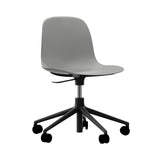 Form Chair: Swivel 5W Gaslift + Black Aluminum + Grey