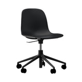 Form Chair: Swivel 5W Gaslift + Black Aluminum + Black