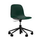 Form Chair: Swivel 5W Gaslift + Black Aluminum + Green