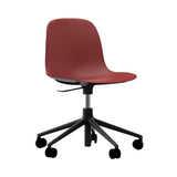 Form Chair: Swivel 5W Gaslift + Black Aluminum + Red