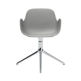 Form Armchair: Swivel + Grey + Aluminum + Without Casters