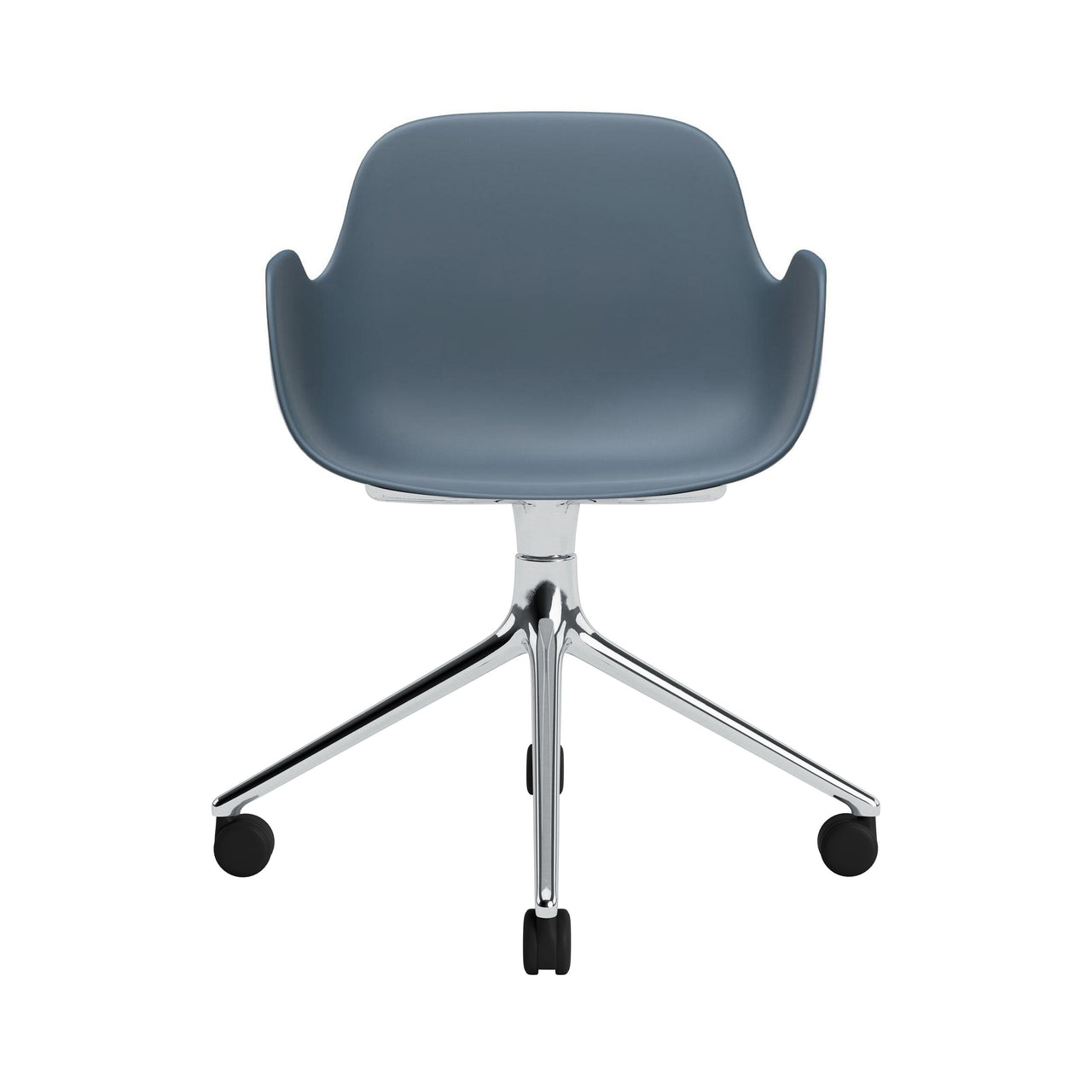 Form Armchair: Swivel + Blue + Aluminum + With Casters