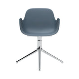 Form Armchair: Swivel + Blue + Aluminum + Without Casters