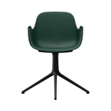 Form Armchair: Swivel + Green + Black Aluminum + Without Casters