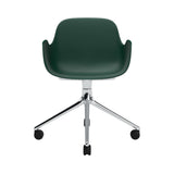 Form Armchair: Swivel + Green + Aluminum + With Casters