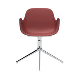 Form Armchair: Swivel + Red + Aluminum + Without Casters