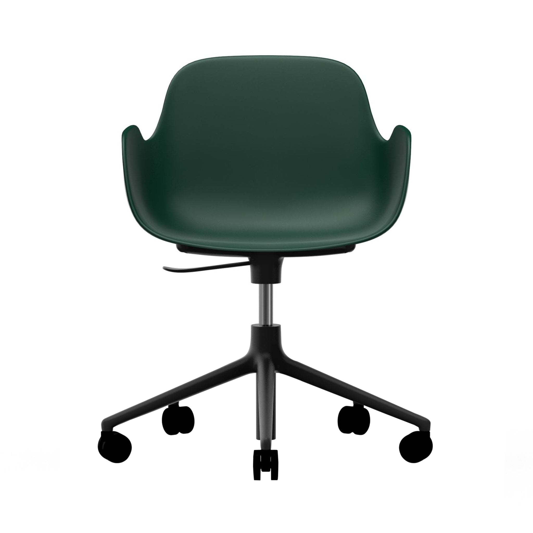 Form Armchair: Gaslift + Black Aluminum + Green