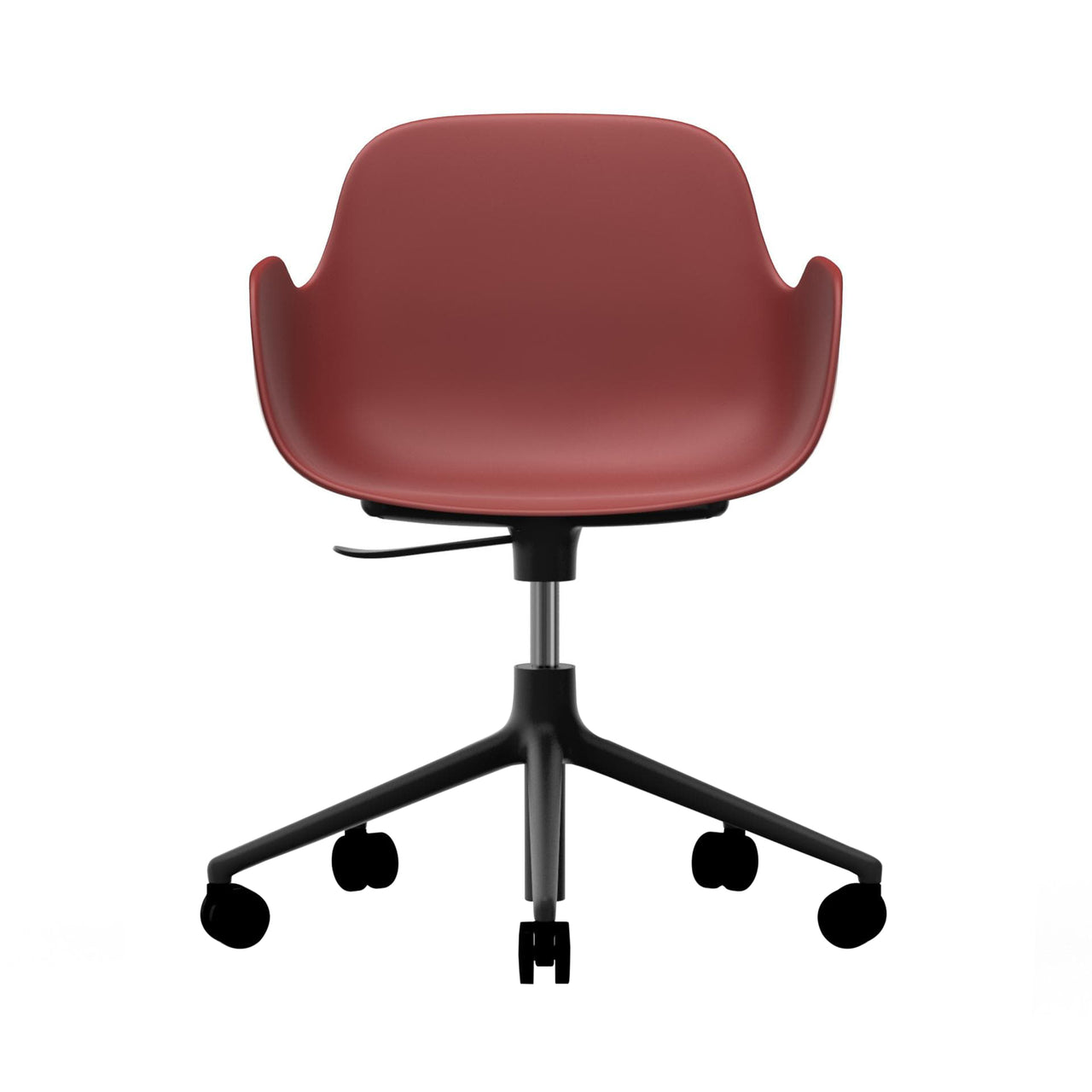 Form Armchair: Gaslift + Black Aluminum + Red
