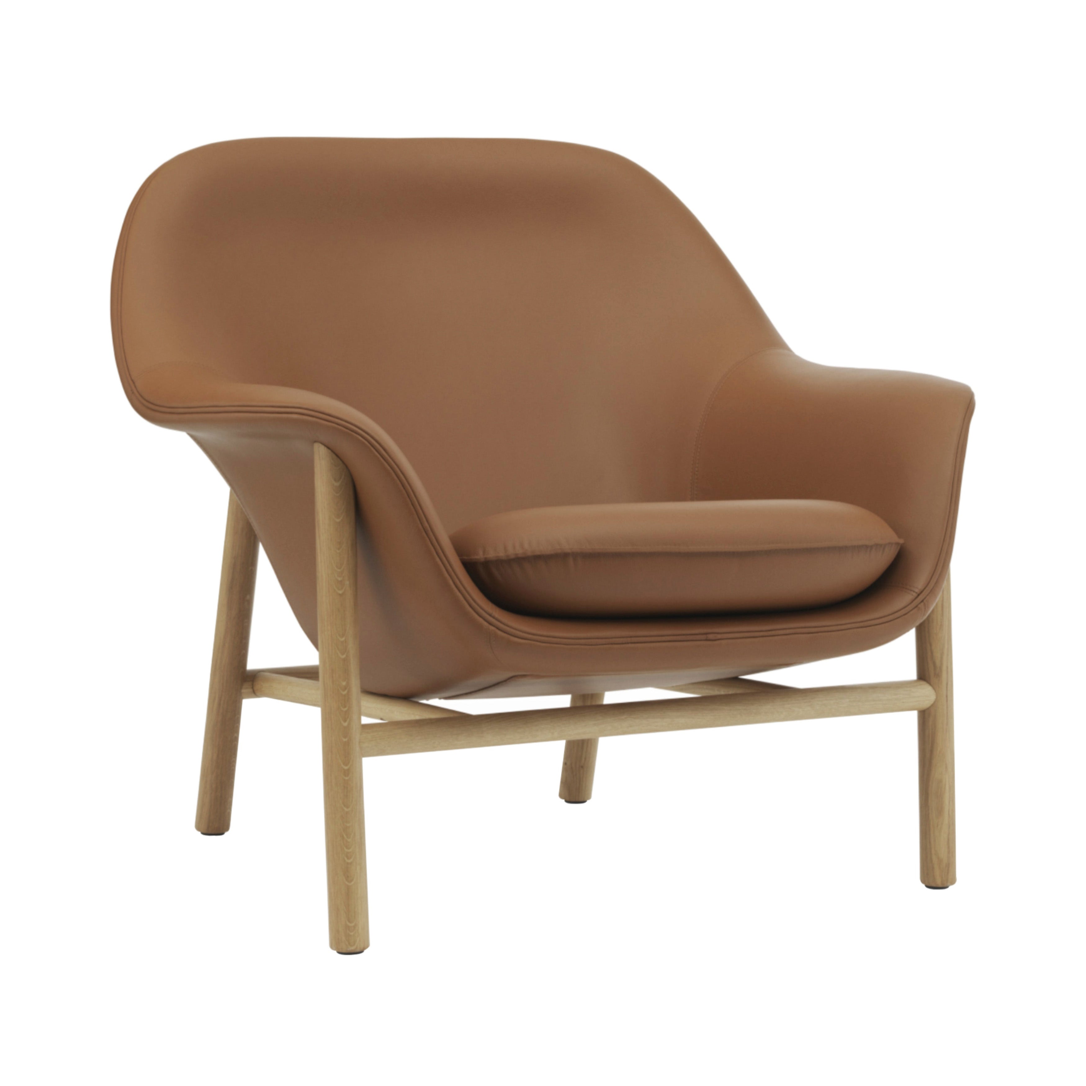 Drape Lounge Chair: Low + Wood Base + Oak