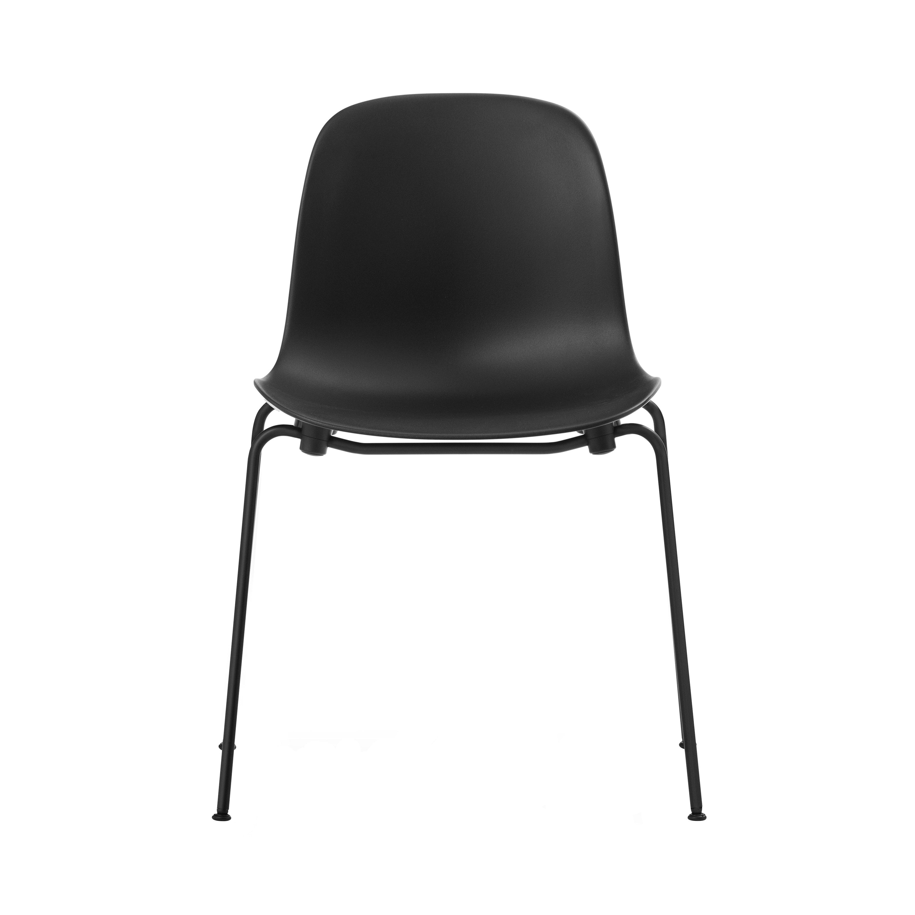 Form Stacking Chair: Steel + Black