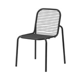 Vig Stacking Chair: Steel + Black + Without Cushion