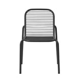 Vig Stacking Chair: Steel + Black + Without Cushion