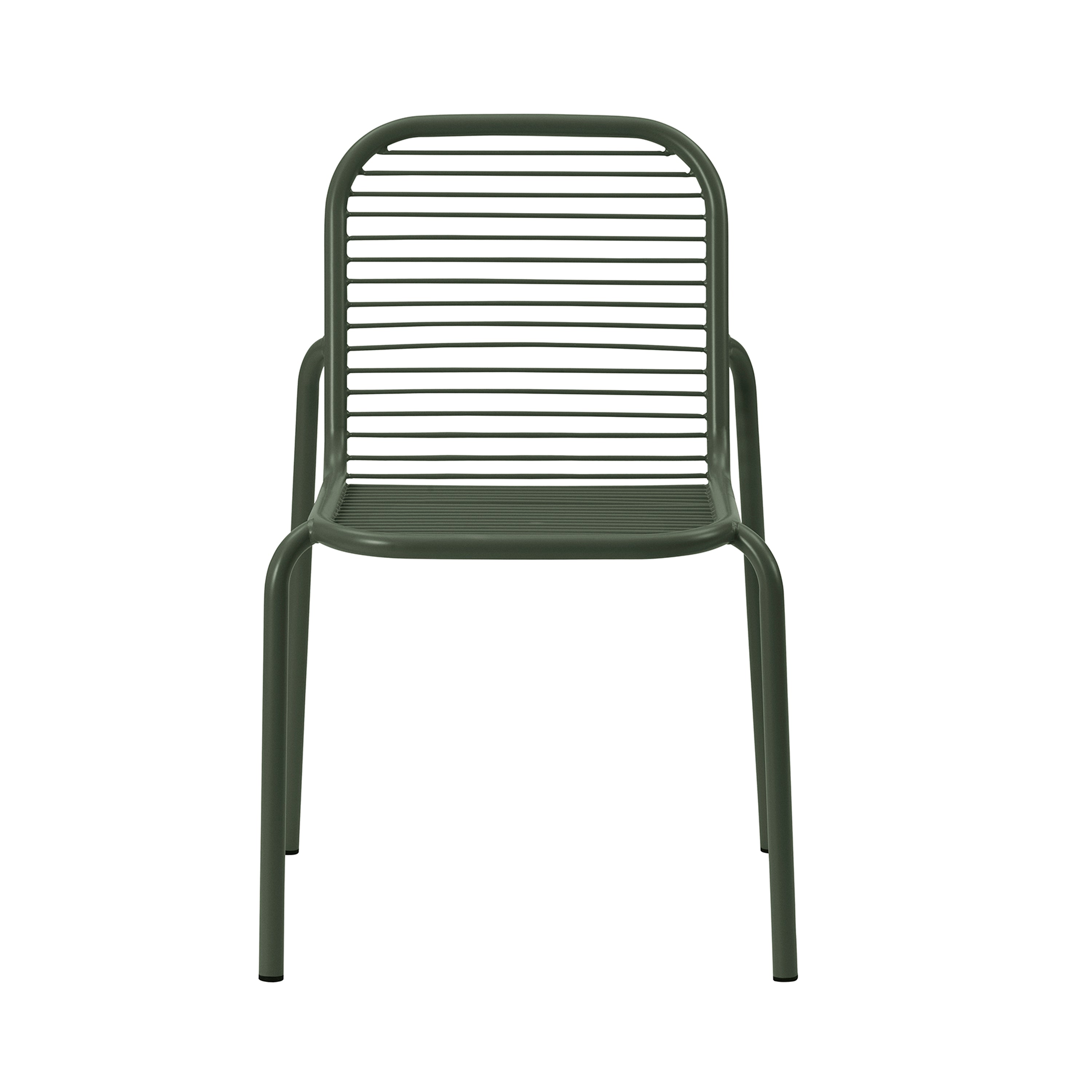 Vig Stacking Chair: Steel + Dark Green + Without Cushion