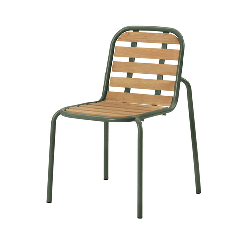 Vig Stacking Chair: Dark Green + Without Cushion