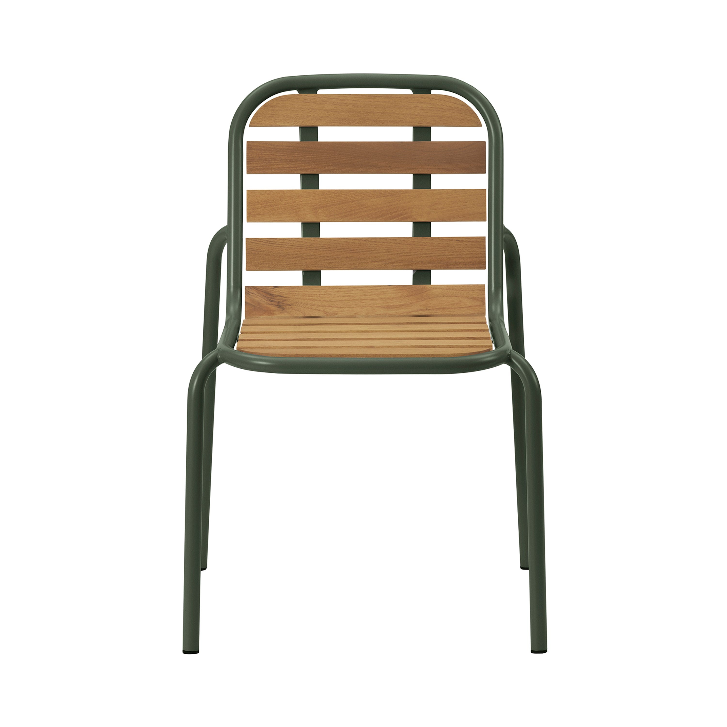 Vig Stacking Chair: Dark Green + Without Cushion