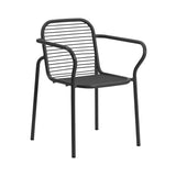 Vig Stacking Armchair: Steel + Black + Without Cushion