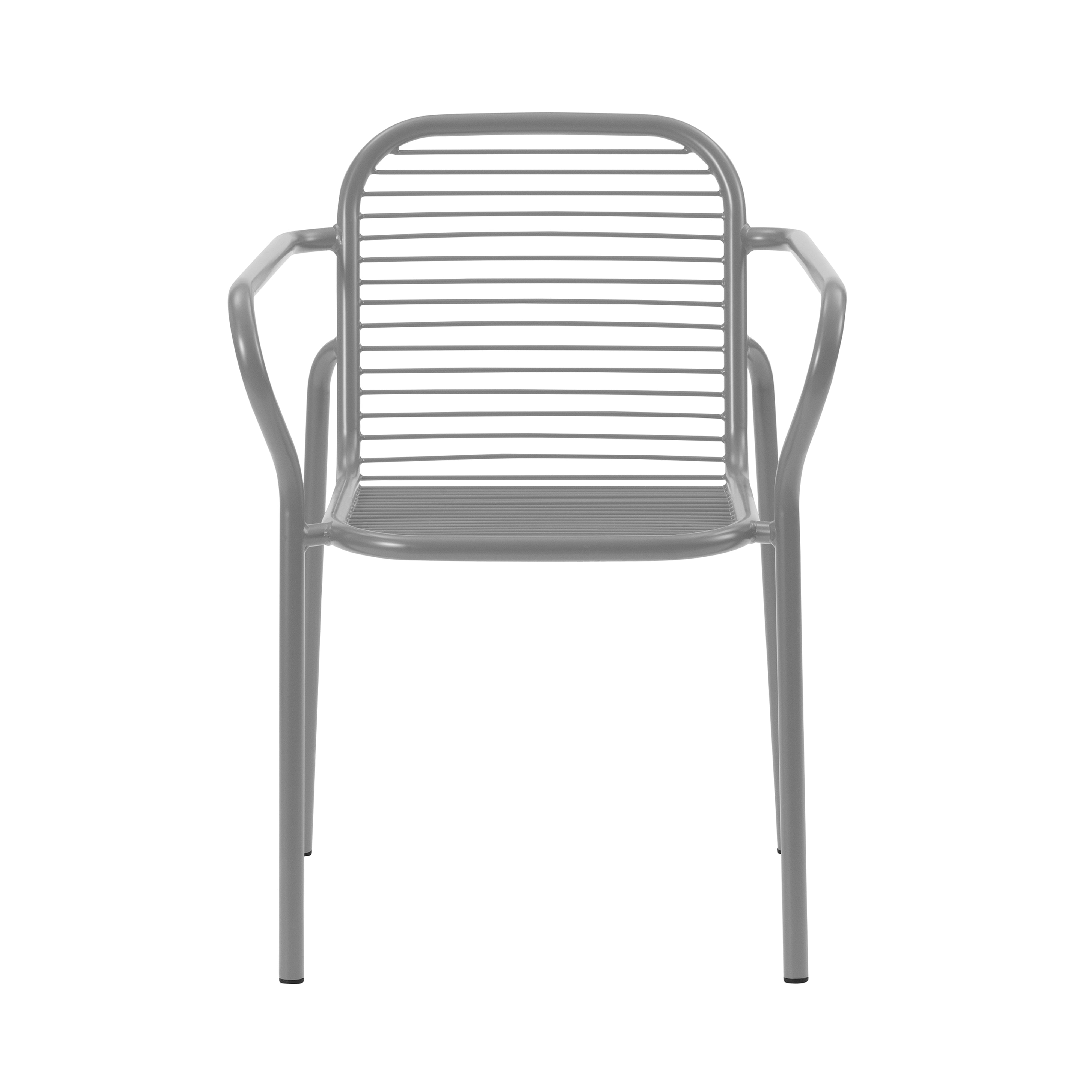 Vig Stacking Armchair: Steel + Grey