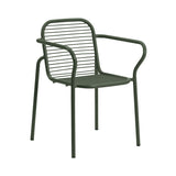 Vig Stacking Armchair: Steel + Dark Green + Without Cushion