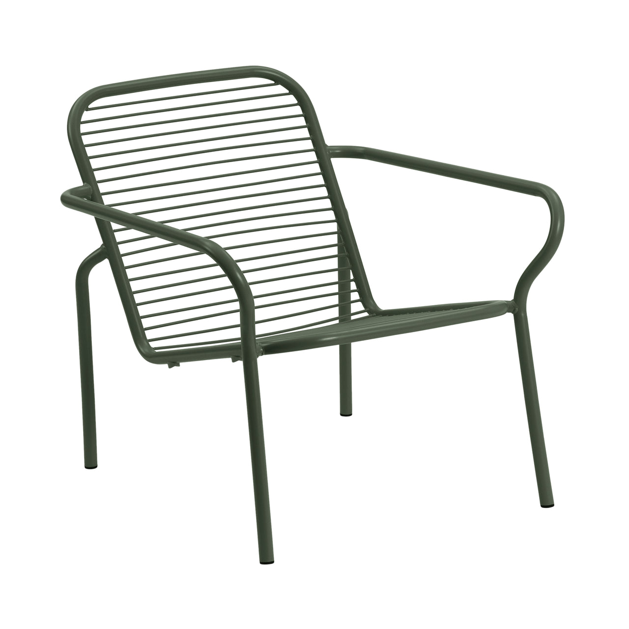 Vig Stacking Lounge Chair: Steel + Dark Green + Without Cushion 
