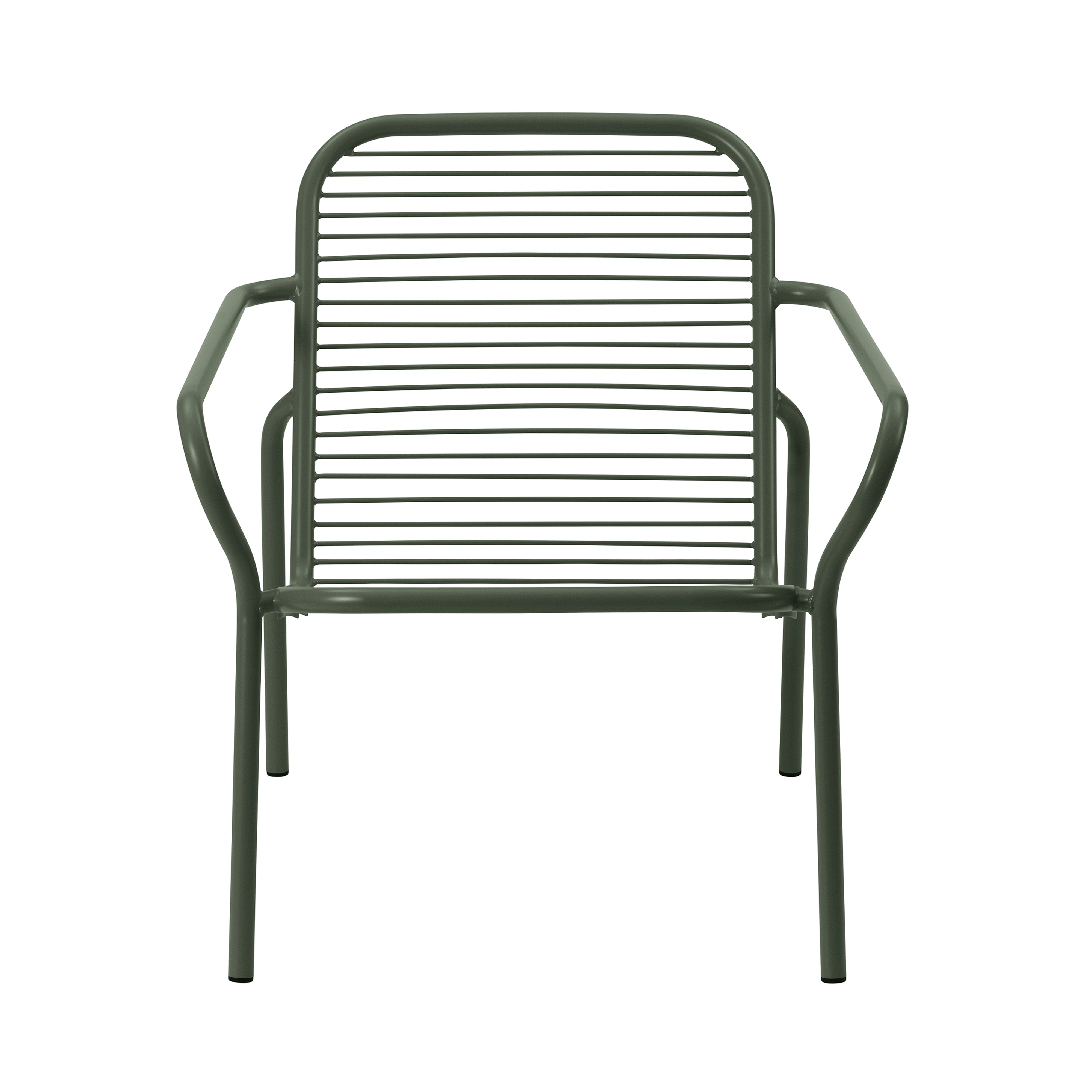 Vig Stacking Lounge Chair: Steel + Dark Green + Without Cushion