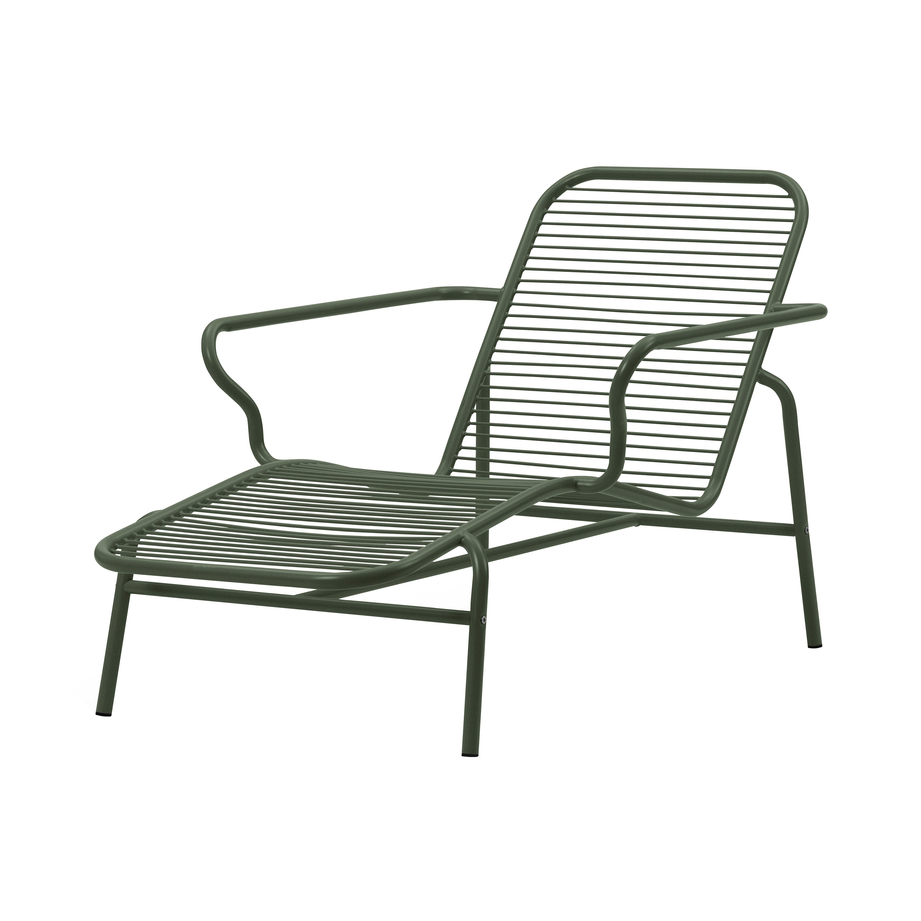 Vig Stacking Chaise Longue: Dark Green + Without Cushion