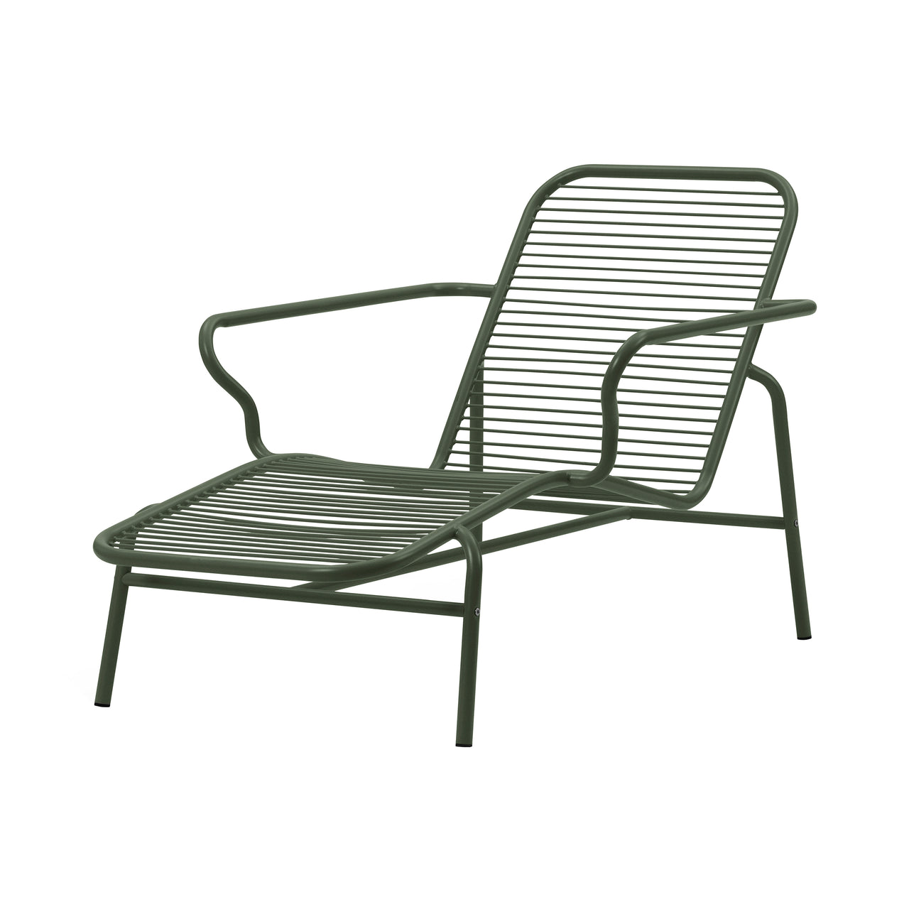 Vig Stacking Chaise Longue: Green + Without Cushion
