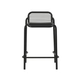 Vig Stacking Bar + Counter Stool: Steel + Counter + Black + Without Cushion