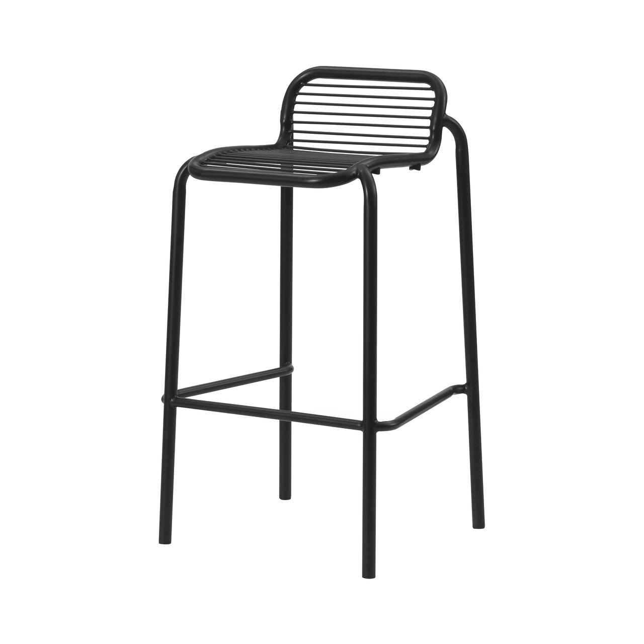 Vig Stacking Bar + Counter Stool: Steel + Bar + Black + Without Cushion
