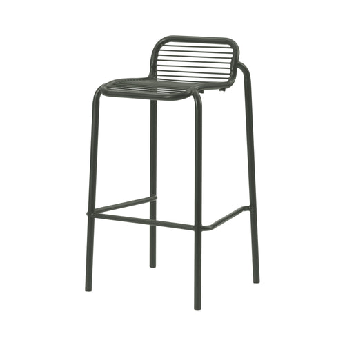 Vig Stacking Bar + Counter Stool: Steel + Bar + Dark Green + Without Cushion