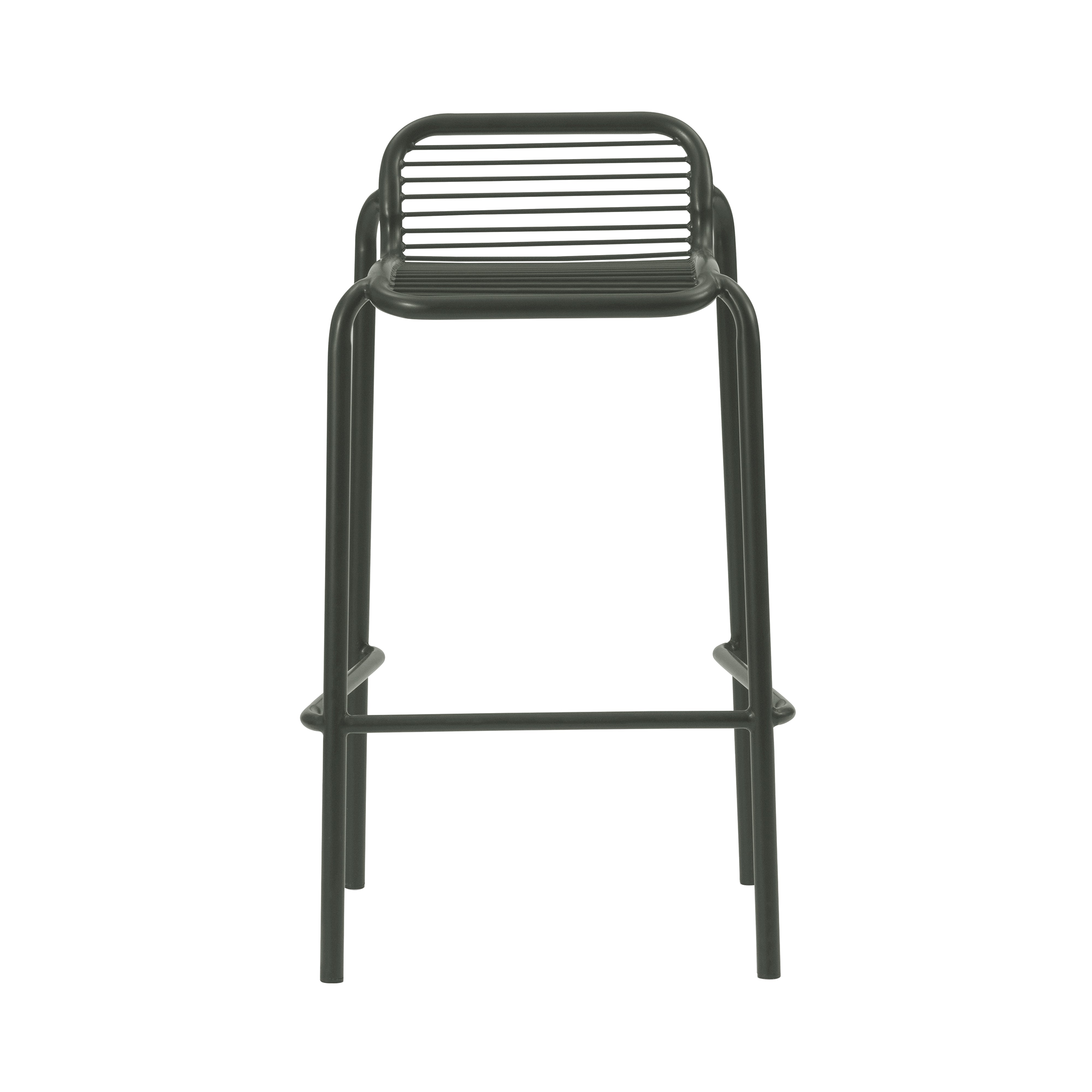 Vig Stacking Bar + Counter Stool: Steel + Bar + Dark Green