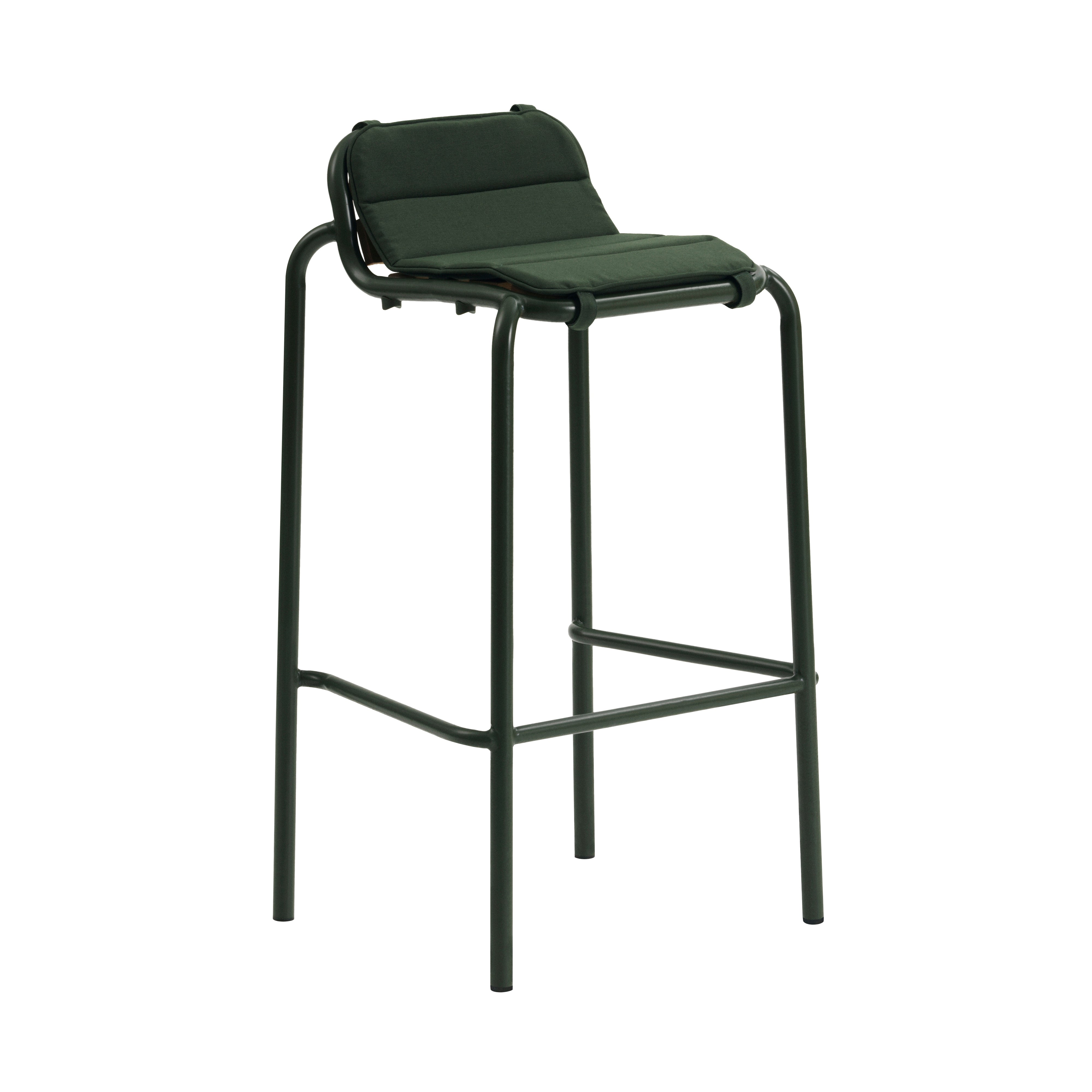 Vig Stacking Bar + Counter Stool: Bar + Dark Green + With Green Cushion