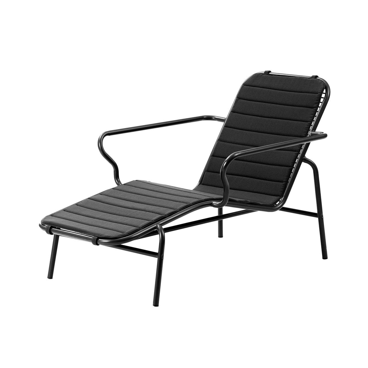 Vig Stacking Chaise Longue: Black + With Black Cushion