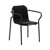 Vig Stacking Armchair: Steel + Black + With Black Cushion