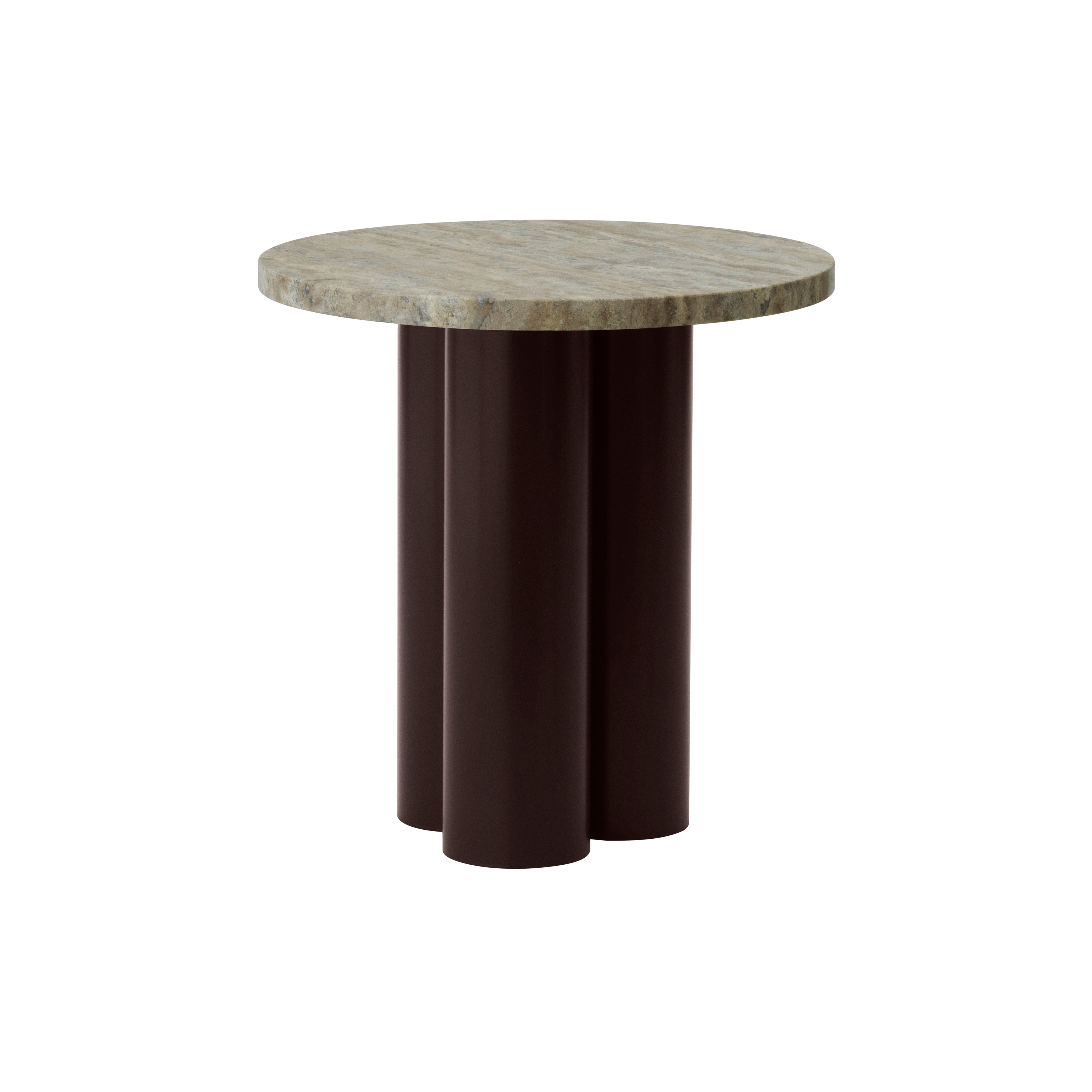 Dit Table: Travertine Silver + Brown