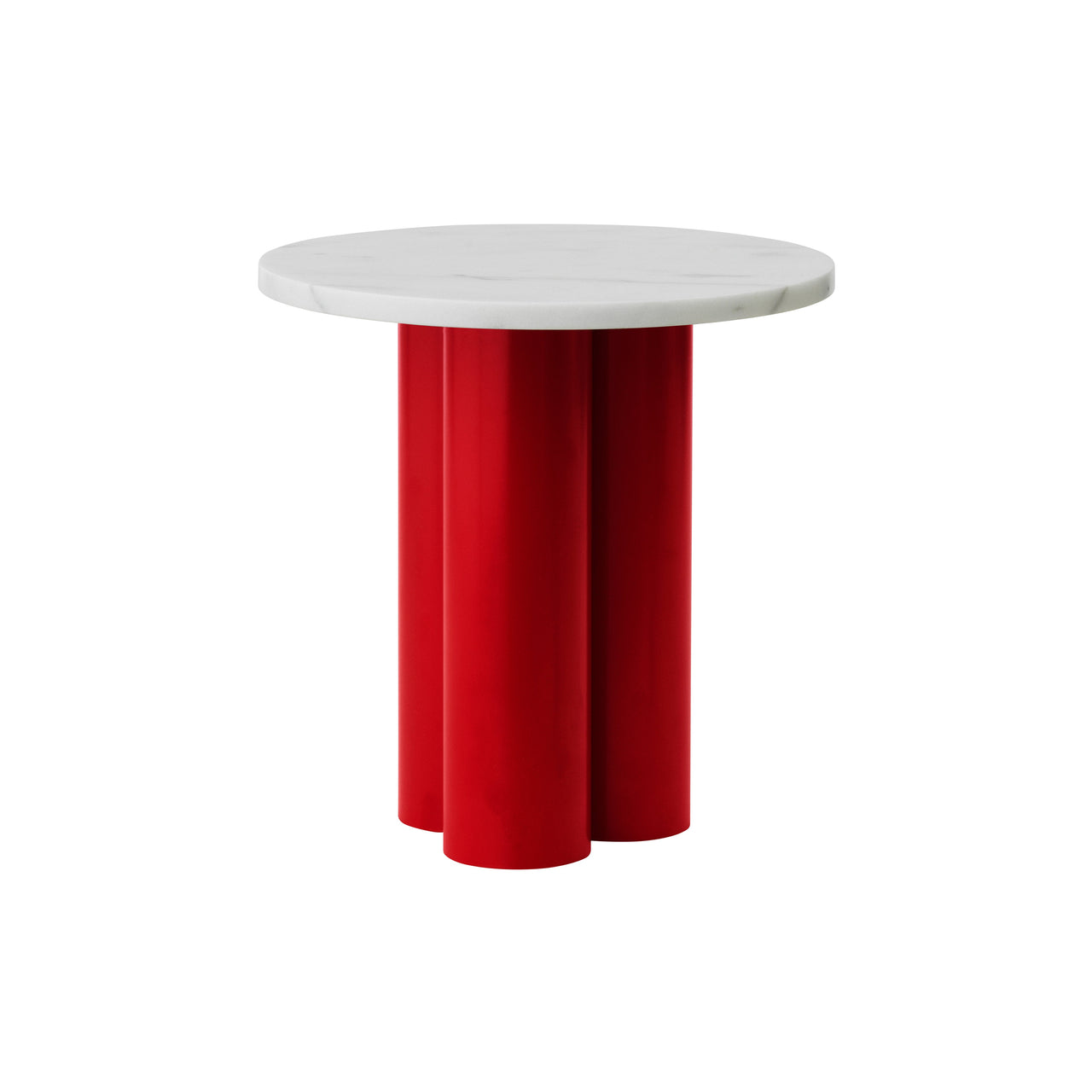 Dit Table: White Carrara + Bright Red