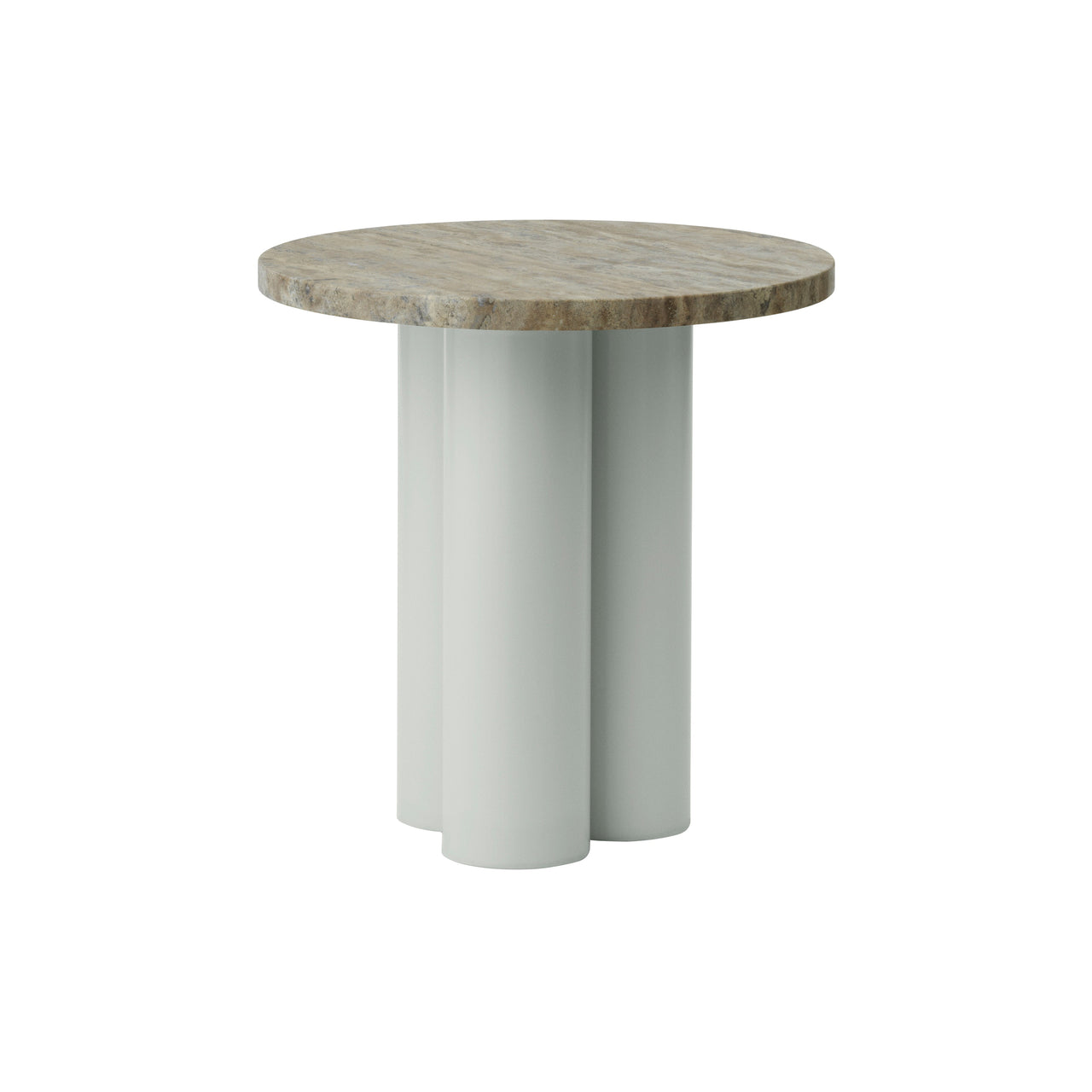 Dit Table: Travertine Silver + Light Green