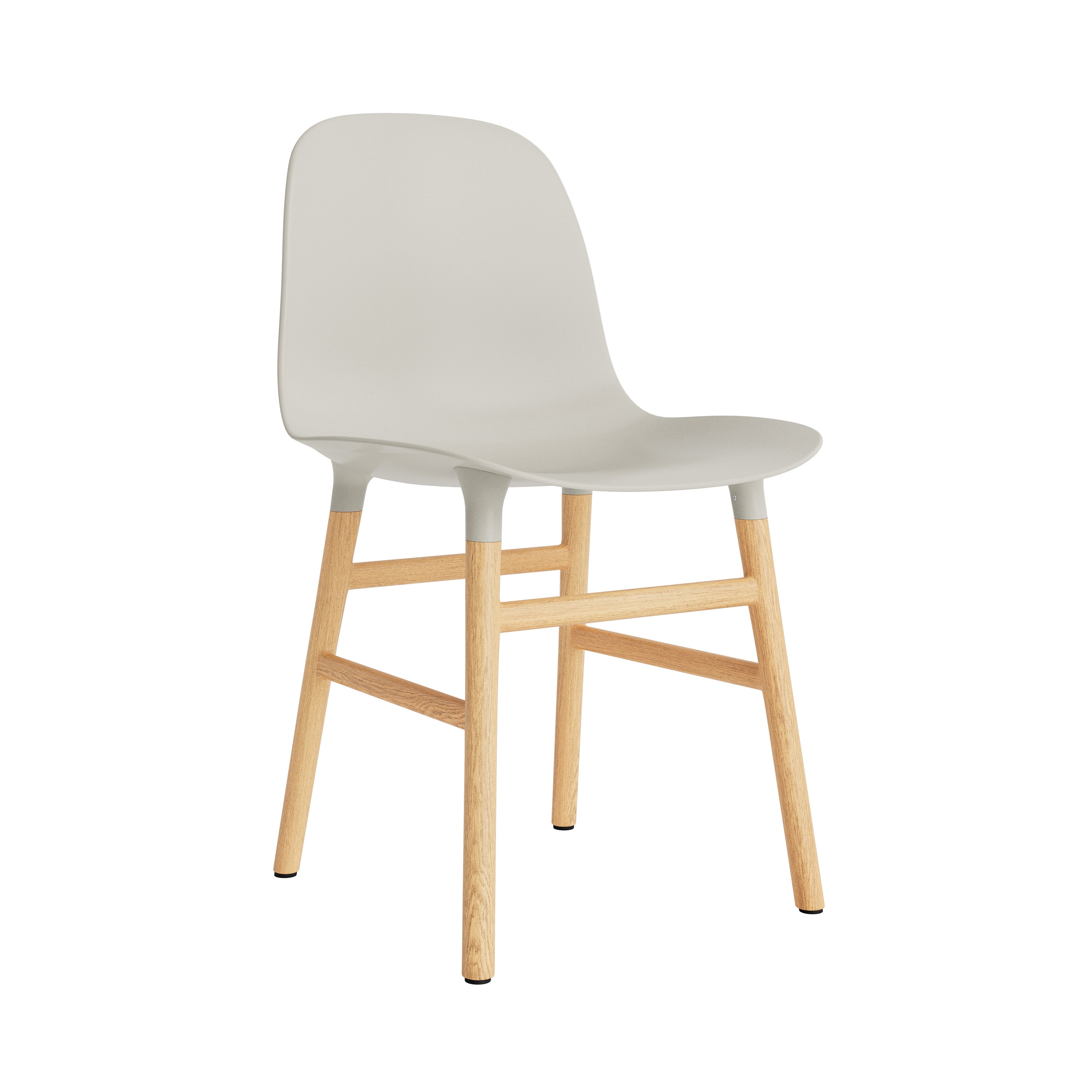 Form Chair: Wood Base + Light Grey + Oak