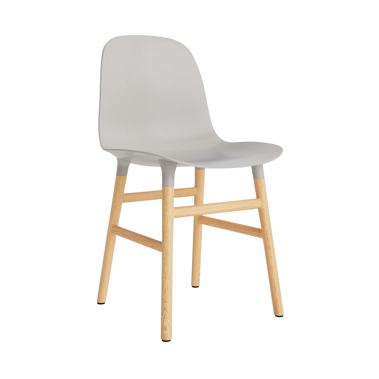 Form Chair: Wood Base + Warm Grey + Oak