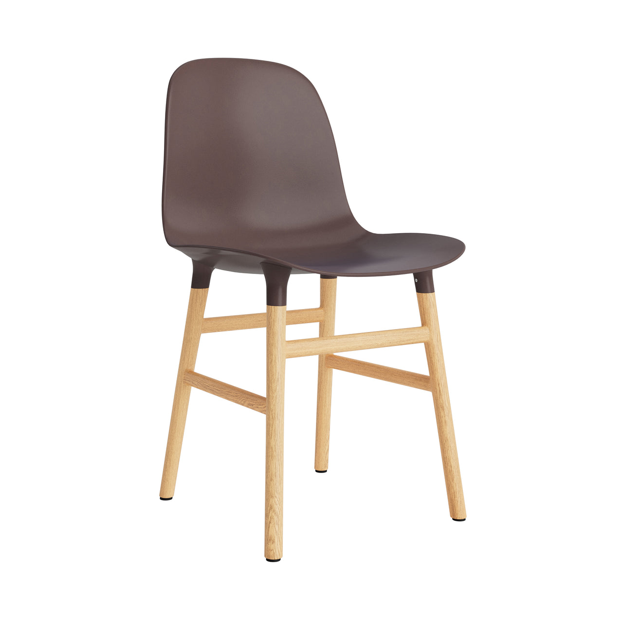 Form Chair: Wood Base + Brown + Oak