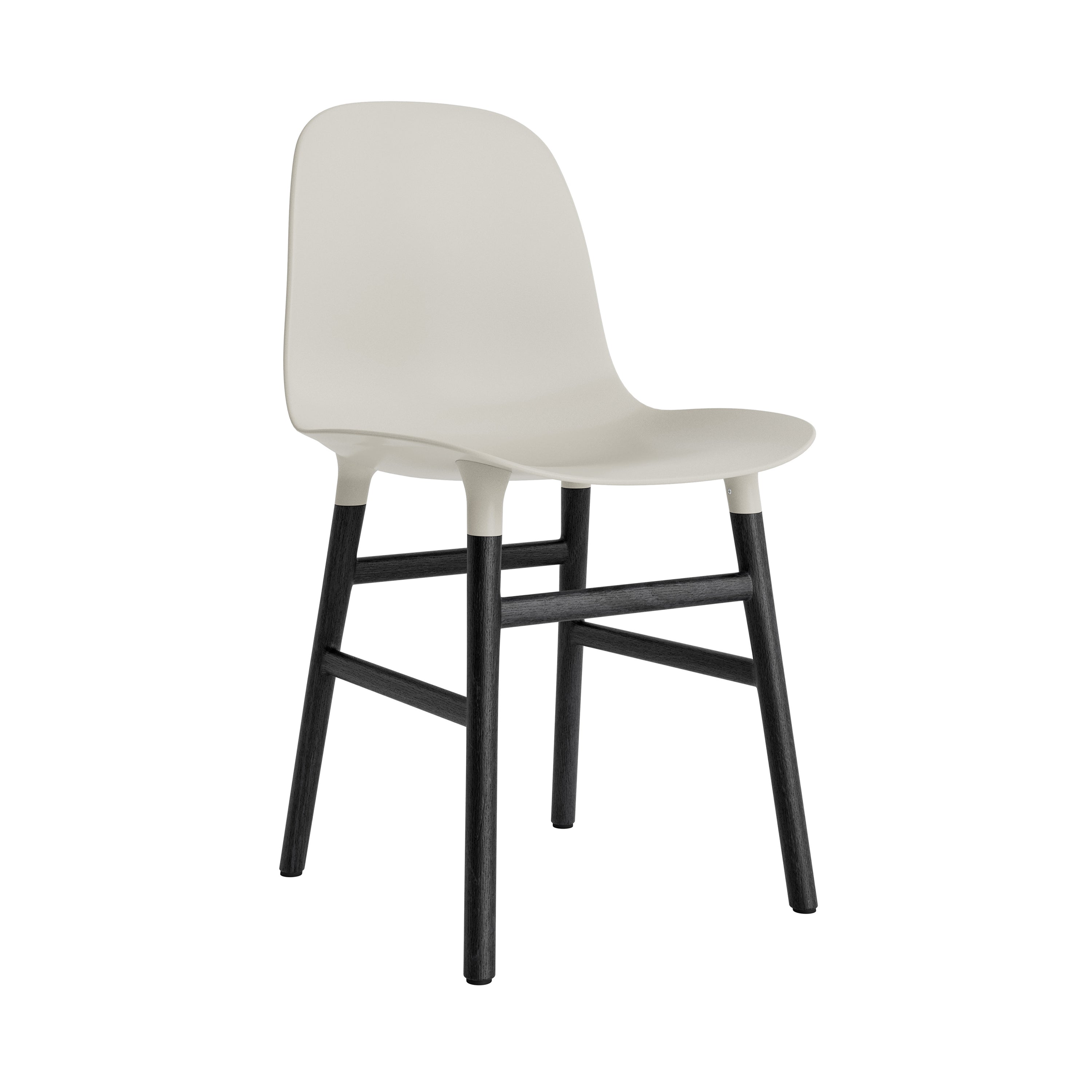Form Chair: Wood Base + Light Grey + Black Oak